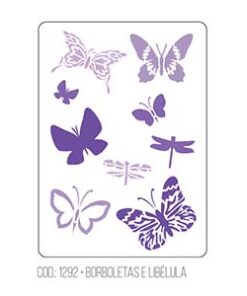 Stencil Mariposas y Libélula