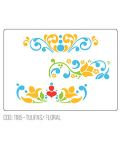Stencil Tulipas Floral Acrilex
