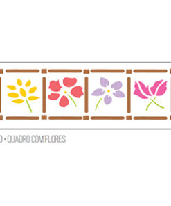 Stencil Cuadro con Flores Acrilex