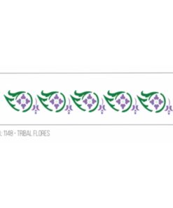 Stencil Tribal Flores Acrilex